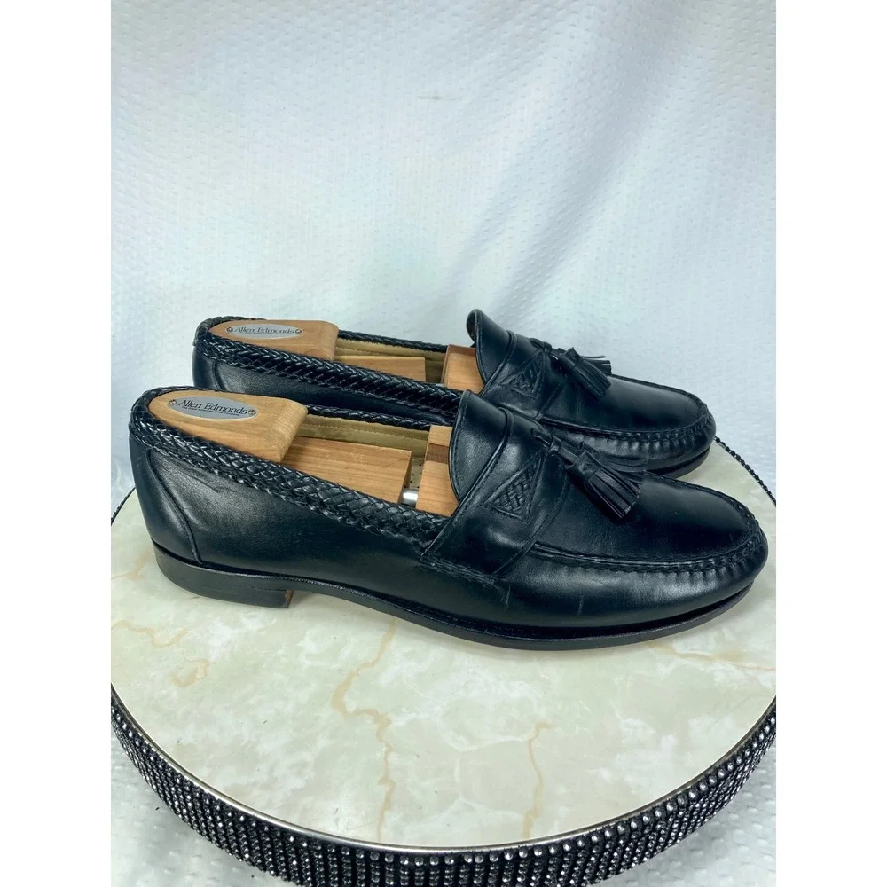 Allen Edmonds Maxfield Braided Tassel Loafers Men 11 Black Leather Classic Shoes